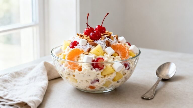 Creamy Ambrosia Salad Recipe | Easy Potluck Fruit Salad for Parties